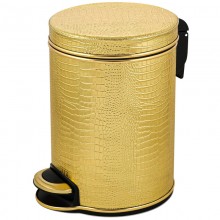 Мусорное ведро 5л, золото Geralis Croco V-KGG-B​