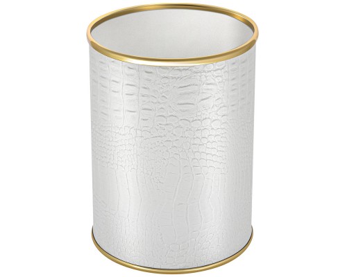 Мусорное ведро 7,5л, белый золото Geralis Croco M-KWG-S