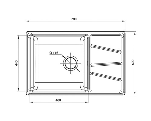 Кухонная мойка GranFest песок Vertex GF-V-780L