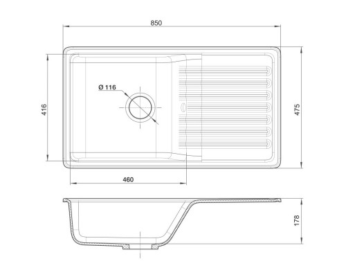 Кухонная мойка GranFest Quarz черный GF-Z73