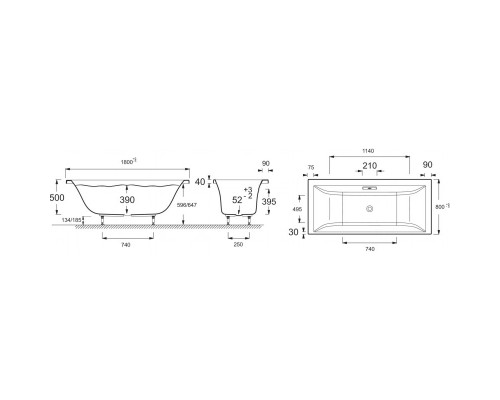 Акриловая ванна 180x80 см Jacob Delafon Evok E60269RU-00