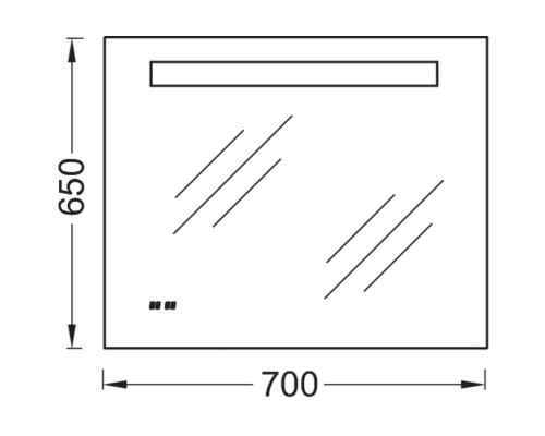 Зеркало со светодиодной подсветкой и часами 70*65 см Jacob Delafon Replay EB1159-NF