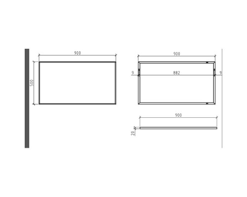 Зеркало без подсветки 90x50 см BelBagno SPC-900