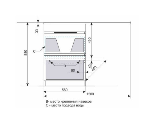 Тумба с раковиной белый глянец 120 см Style Line Даллас СС-00000388 + СС-00000367