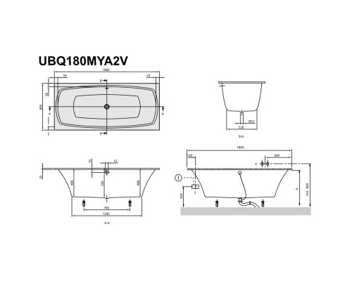 Квариловая ванна 180x80 см альпийский белый Villeroy & Boch My Art UBQ180MYA2V-01