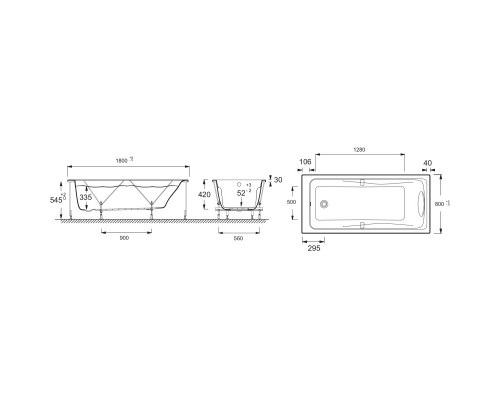 Акриловая ванна 180x80 Jacob Delafon Odeon Up E6048RU-00