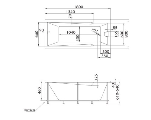 Акриловая ванна 180x80 см Marka One Raguza 01ра1880