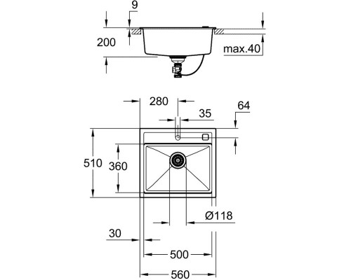 Кухонная мойка Grohe K700 серый 31651AT0