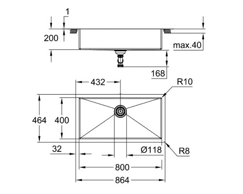 Кухонная мойка Grohe K700 нержавеющая сталь 31580SD1