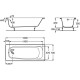 Чугунная ванна 160x70 см без противоскользящего покрытия Roca Continental 21290200R