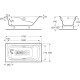 Чугунная ванна 170x85 см с противоскользящим покрытием Roca Ming 2302G000R