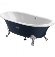 Чугунная ванна 170x85 см с противоскользящим покрытием Roca Newcast Navy Blue 233650004