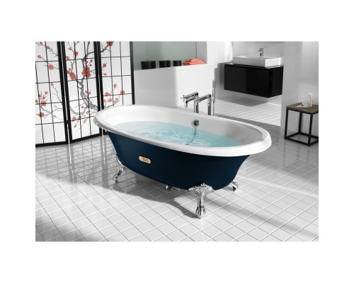 Чугунная ванна 170x85 см с противоскользящим покрытием Roca Newcast Navy Blue 233650004