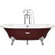 Чугунная ванна 170x85 см с противоскользящим покрытием Roca Newcast Bordeaux 233650003