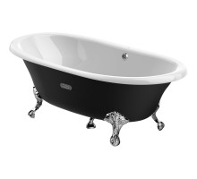 Чугунная ванна 170x85 см с противоскользящим покрытием Roca Newcast Black 233650002