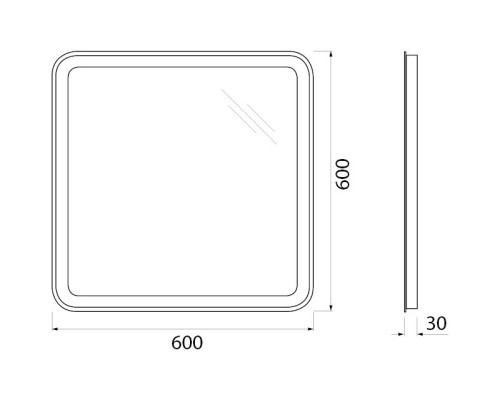 Зеркало 60x60 см BelBagno Marino SPC-MAR-600-600-LED-BTN