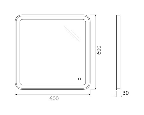 Зеркало 60x60 см BelBagno Marino SPC-MAR-600-600-LED-TCH