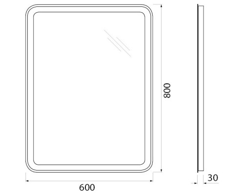 Зеркало 60x80 см BelBagno Marino SPC-MAR-600-800-LED-BTN