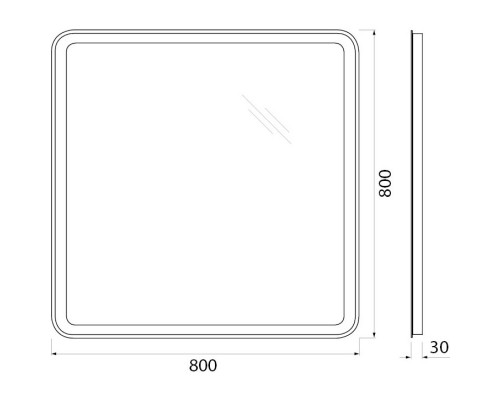 Зеркало 80x80 см BelBagno Marino SPC-MAR-800-800-LED-BTN