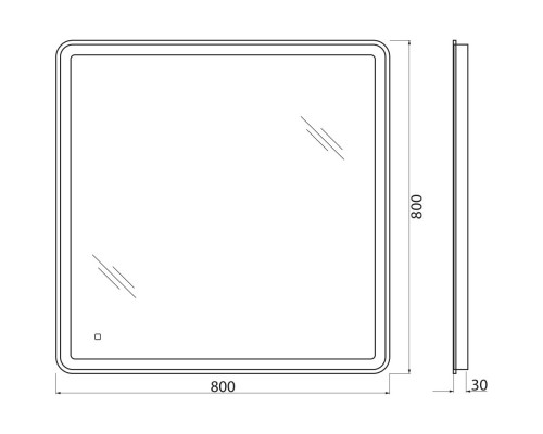 Зеркало 80x80 см BelBagno Marino SPC-MAR-800-800-LED-TCH