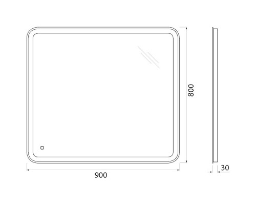 Зеркало 90x80 см BelBagno Marino SPC-MAR-900-800-LED-BTN