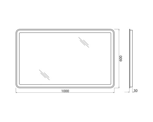 Зеркало 100x60 см BelBagno Marino SPC-MAR-1000-600-LED-BTN