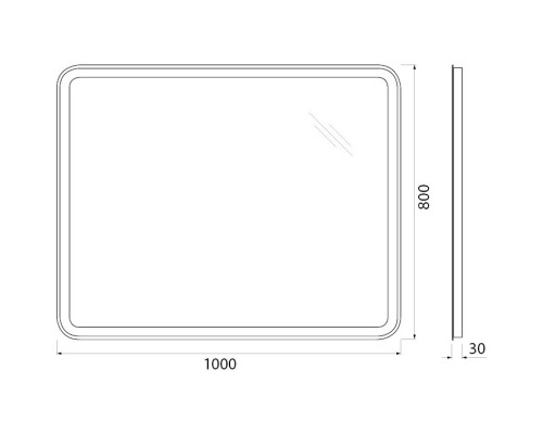 Зеркало 100x80 см BelBagno Marino SPC-MAR-1000-800-LED-BTN