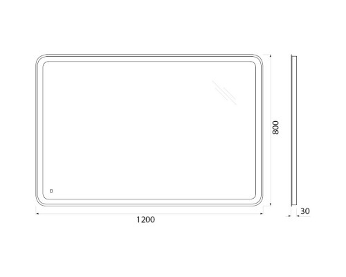 Зеркало 120x80 см BelBagno Marino SPC-MAR-1200-800-LED-TCH