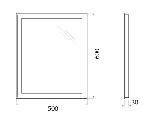 Зеркало 50x60 см BelBagno SPC-GRT-500-600-LED-BTN