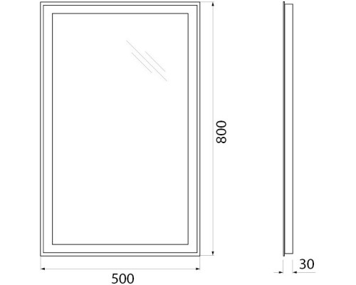 Зеркало 50x80 см BelBagno SPC-GRT-500-800-LED-BTN