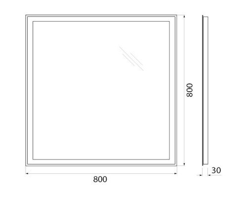 Зеркало 80x80 см BelBagno SPC-GRT-800-800-LED-BTN