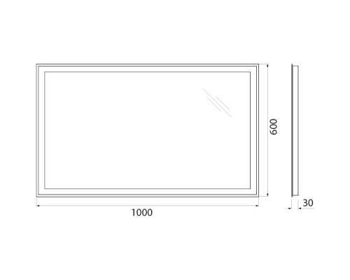 Зеркало 100x60 см BelBagno SPC-GRT-1000-600-LED-BTN