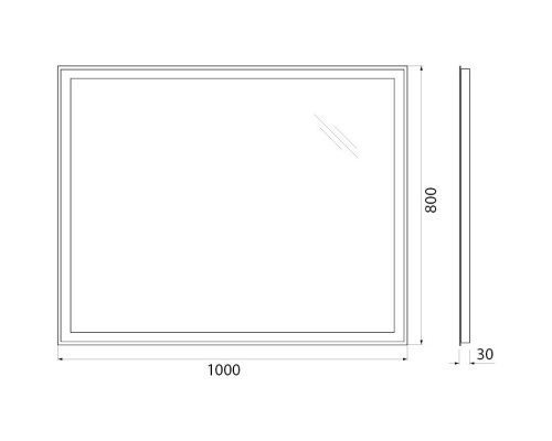 Зеркало 100x80 см BelBagno SPC-GRT-1000-800-LED-BTN