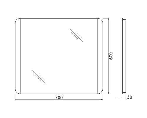 Зеркало 70x60 см BelBagno SPC-CEZ-700-600-LED-BTN