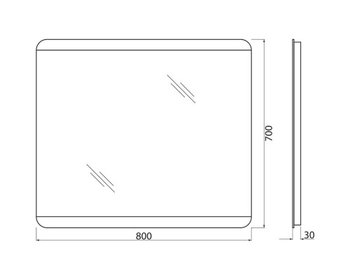 Зеркало 80x70 см BelBagno SPC-CEZ-800-700-LED-BTN