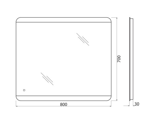 Зеркало 80x70 см BelBagno SPC-CEZ-800-700-LED-TCH