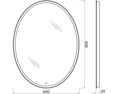 Зеркало 60x80 см BelBagno SPC-VST-600-800-LED-TCH