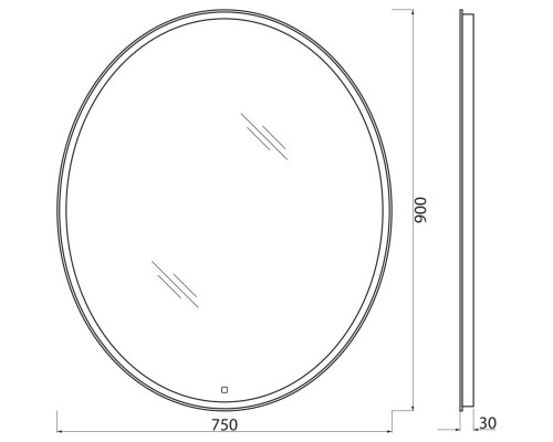 Зеркало 75x90 см BelBagno SPC-VST-750-900-LED-TCH