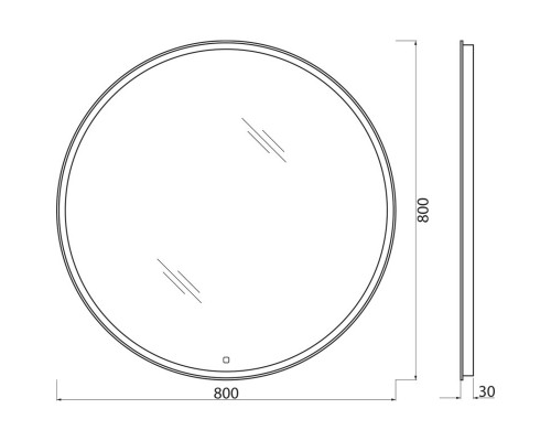 Зеркало 80x80 см BelBagno SPC-RNG-800-LED-TCH