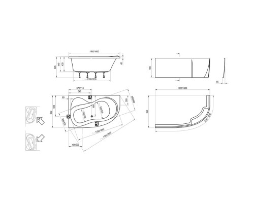 Акриловая ванна 160x95 см R Ravak Rosa 95 C581000000