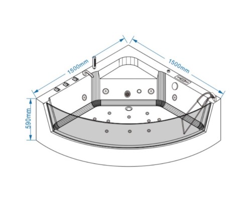Акриловая гидромассажная ванна 150x150 см Grossman GR-15000