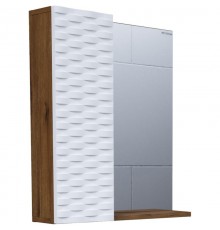 Зеркальный шкаф 65x75 см дуб веллингтон/белый матовый L Grossman Альба 206501