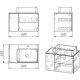 Тумба с раковиной дуб веллингтон/белый матовый 80 см Grossman Альба 108011 + GR-3015