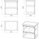 Комплект мебели дуб сонома/белый глянец 61 см Grossman Инлайн 106003 + 16413 + 206002