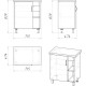 Тумба с раковиной дуб сонома/серый матовый 67 см Grossman Флай 107002 + 507002 + GR-3014