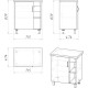 Комплект мебели дуб сонома/серый матовый 67 см Grossman Флай 107002 + 507002 + GR-3019 + 207001