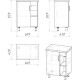 Тумба с раковиной дуб сонома/серый матовый 61 см Grossman Флай 106002 + 16413