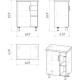 Комплект мебели дуб сонома/белый матовый 57 см Grossman Флай 106001 + 506001 + GR-3013 + 206001