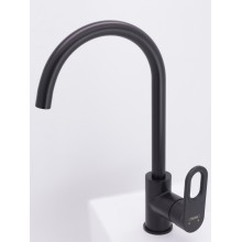Смеситель для кухни из латуни с поворотным изливом Hansen HL53016-C черный