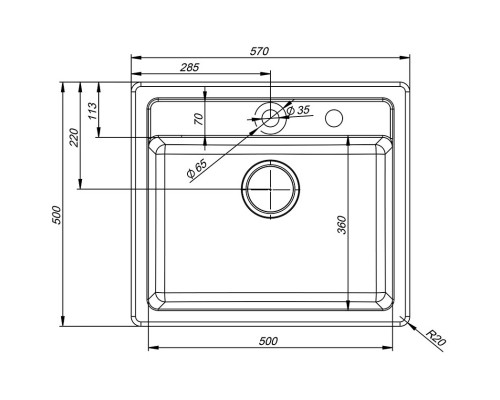 Кухонная мойка шоколад IDDIS Vane G V31C571I87